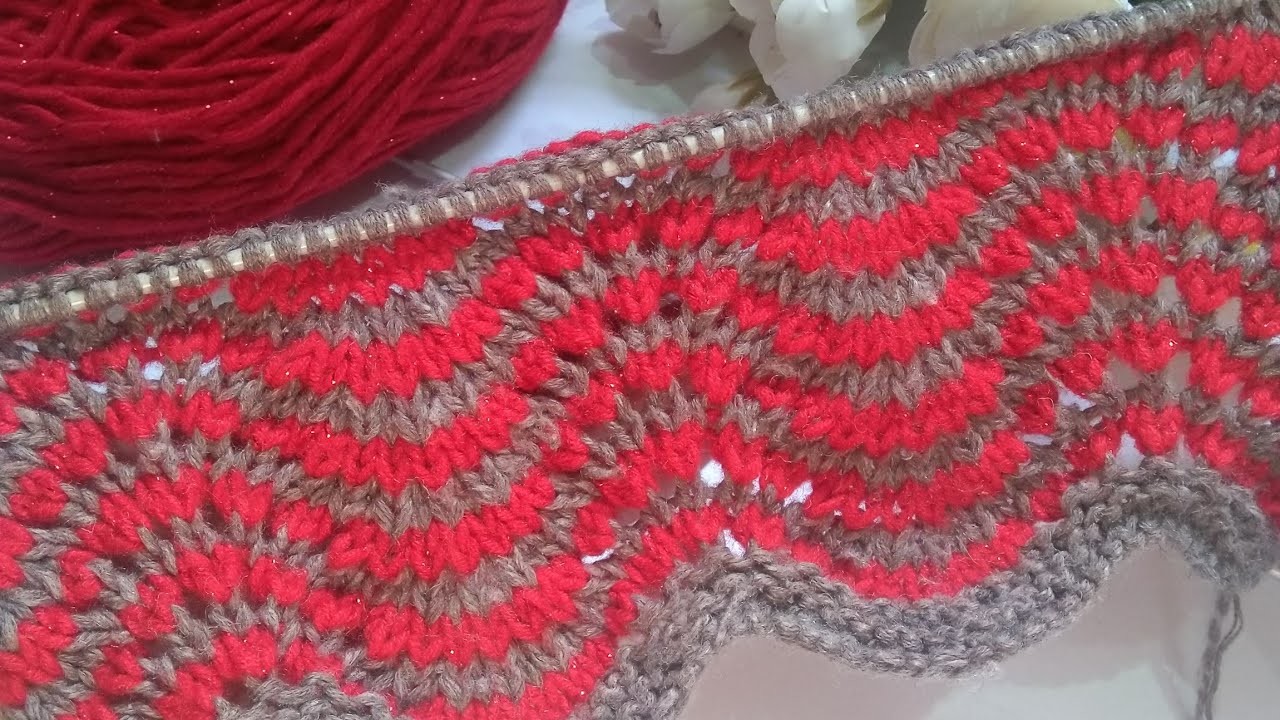 Two colour knitting pattern #038 #twocolourknittingdesign #easyknittingpattern #knittingcrochet