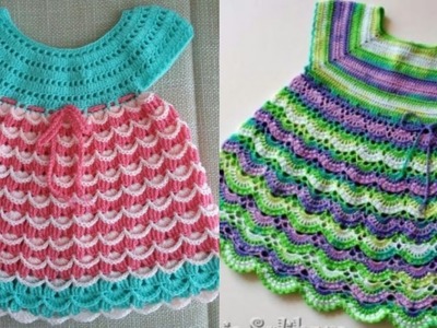 Wonderful and latest colourfull crochet baby girl frocks design free pattern fall