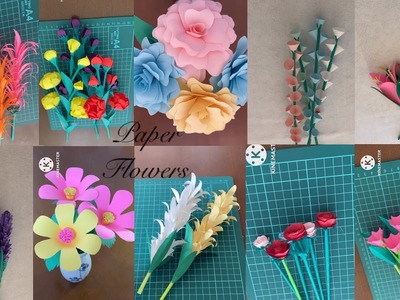 10 paper flowers stick vase decor ideas. Simple and beautiful flowers.