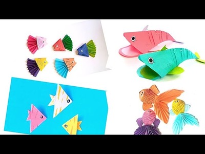 4 types of origami fish | papercrafts | #aidiycrafts #youtube #youtubevideo