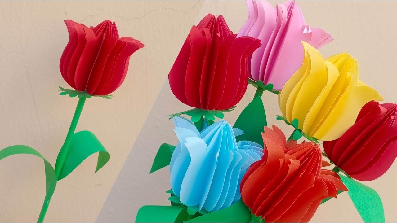 Beautiful paper flowers for Valentine's Day | DIY Valentine's Day gift ideas
