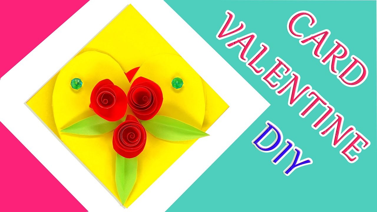 BEAUTIFUL VALENTINE CARD WITH ROSES WITH COLOR PAPER DIY❤️????