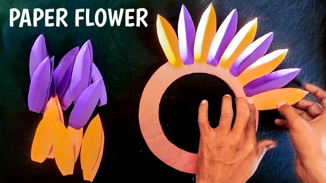 Beautiful Wall Hanging Craft Ideas With Paper Easy. Paper Craft For Home Decoration.Sun Rose Shape