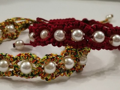 DIY a bracelet using beads and nylon cord strings