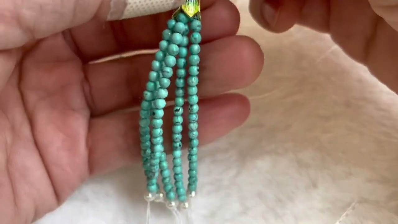DIY beads hanging trims tassel earring dangle turquoise freshwater pearl cloisonné enamel silver