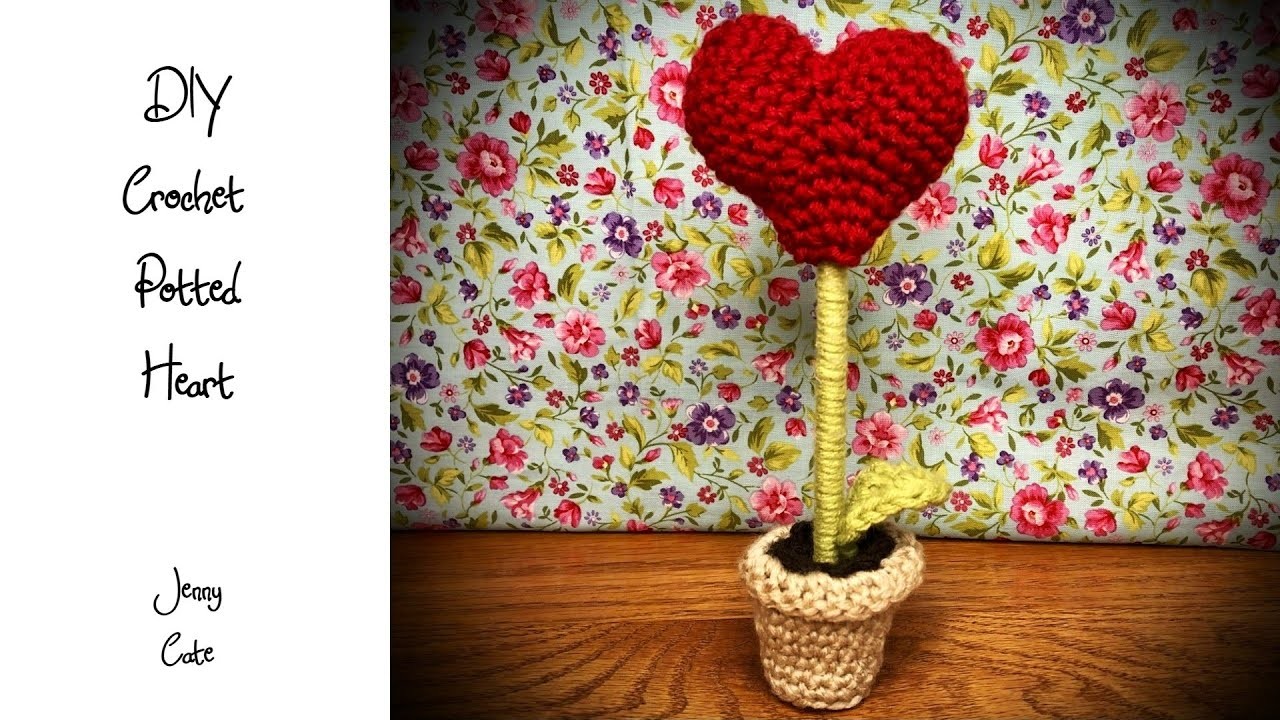 DIY Crochet Potted Heart Assembly