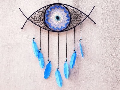 DIY DREAM GAJET EYE DESIGN MAKE WITH THREAD DECORATION PIECES DRAWINGS PENCIL SKETCHES CRAFTS