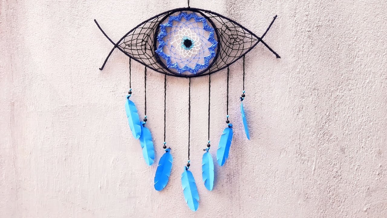 DIY DREAM GAJET EYE DESIGN MAKE WITH THREAD DECORATION PIECES DRAWINGS PENCIL SKETCHES CRAFTS