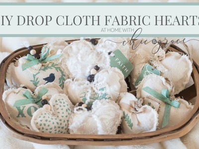 DIY Drop Cloth Fabric Hearts