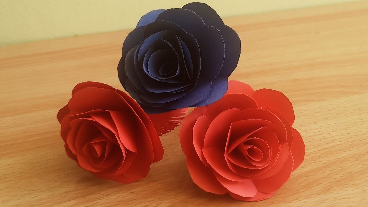 DIY Easy Paper Rose Flowers.How to make easy rose flower.Paper Rose making.paper crafts. 