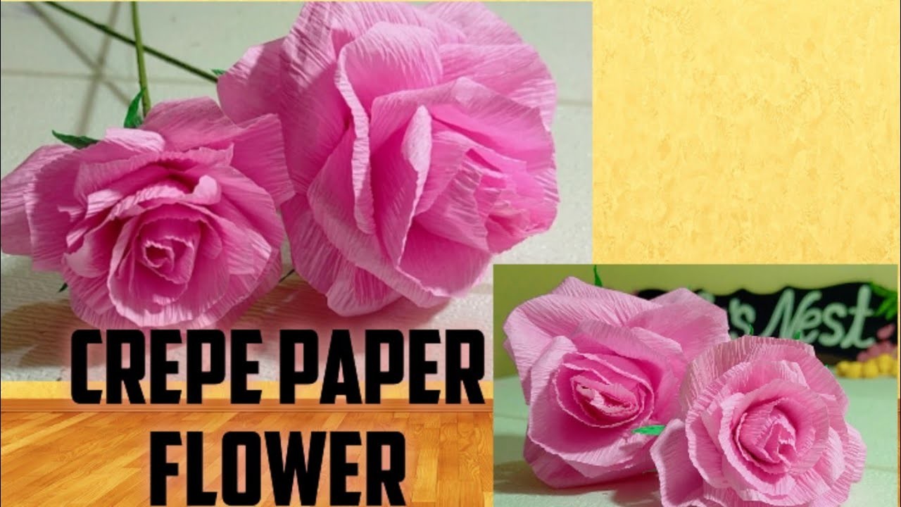 DIY : How to make artificial flower from crepe paper | Rose flower making