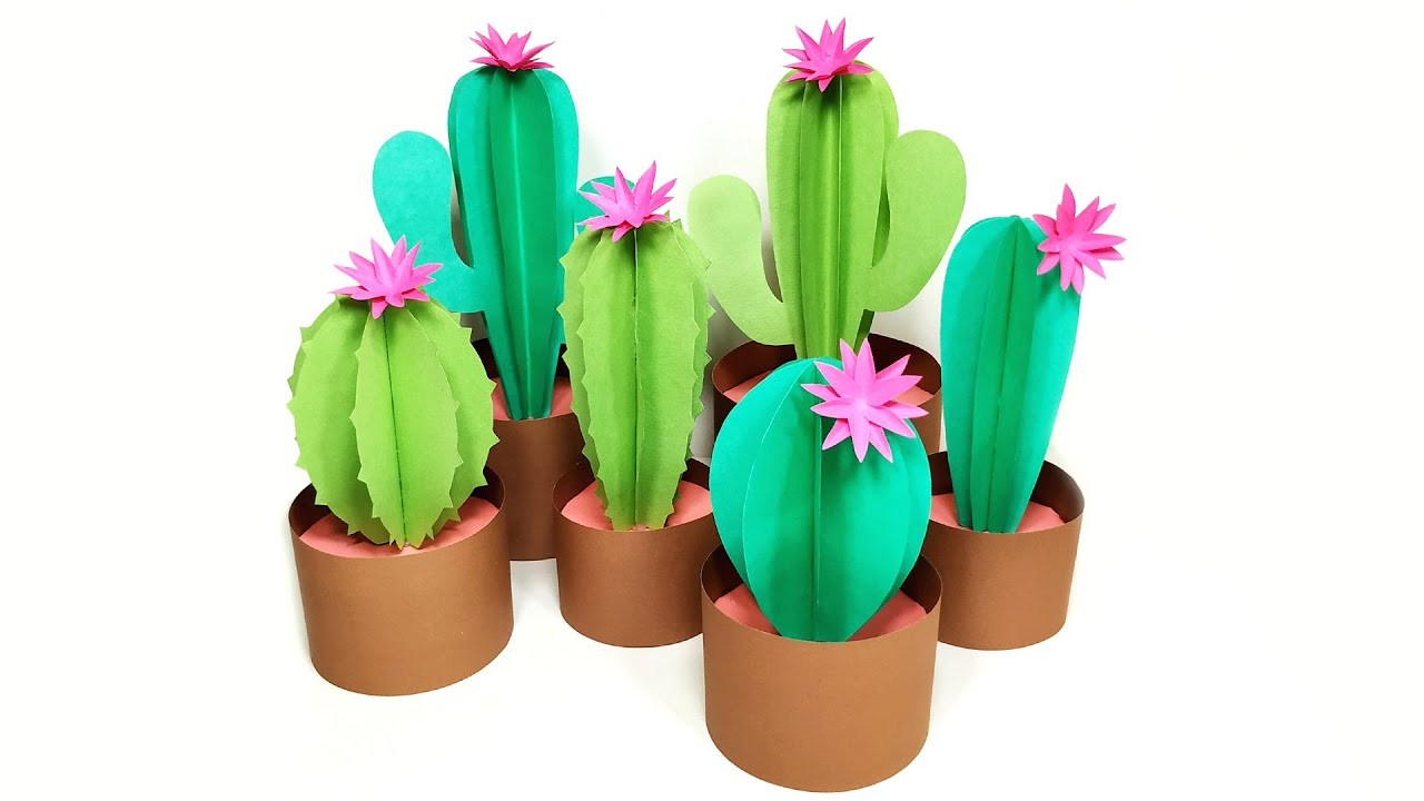 DIY paper cactus | How to make origami cactus | Easy paper craft ideas | Room and Home decor ideas