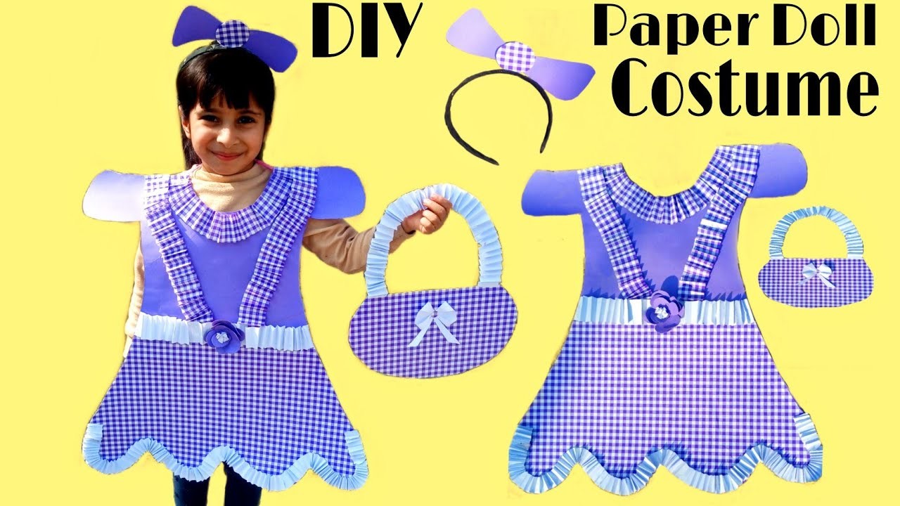 DIY Paper Doll Costume | Paper Frock | Halloween Costume | Doll Boxtume #paperdolls #doll #costume