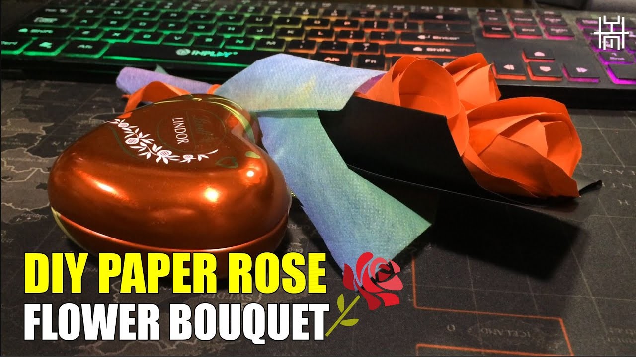 DIY Paper Rose Flower Bouquet