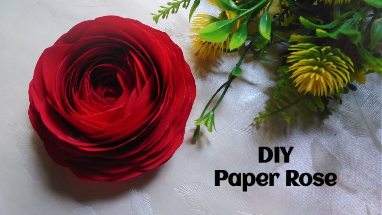 DIY Paper Rose. How to make Paper Rose.Easy Paper Rose.Paper Flower. Paper Rose Tutorial.Origami Art