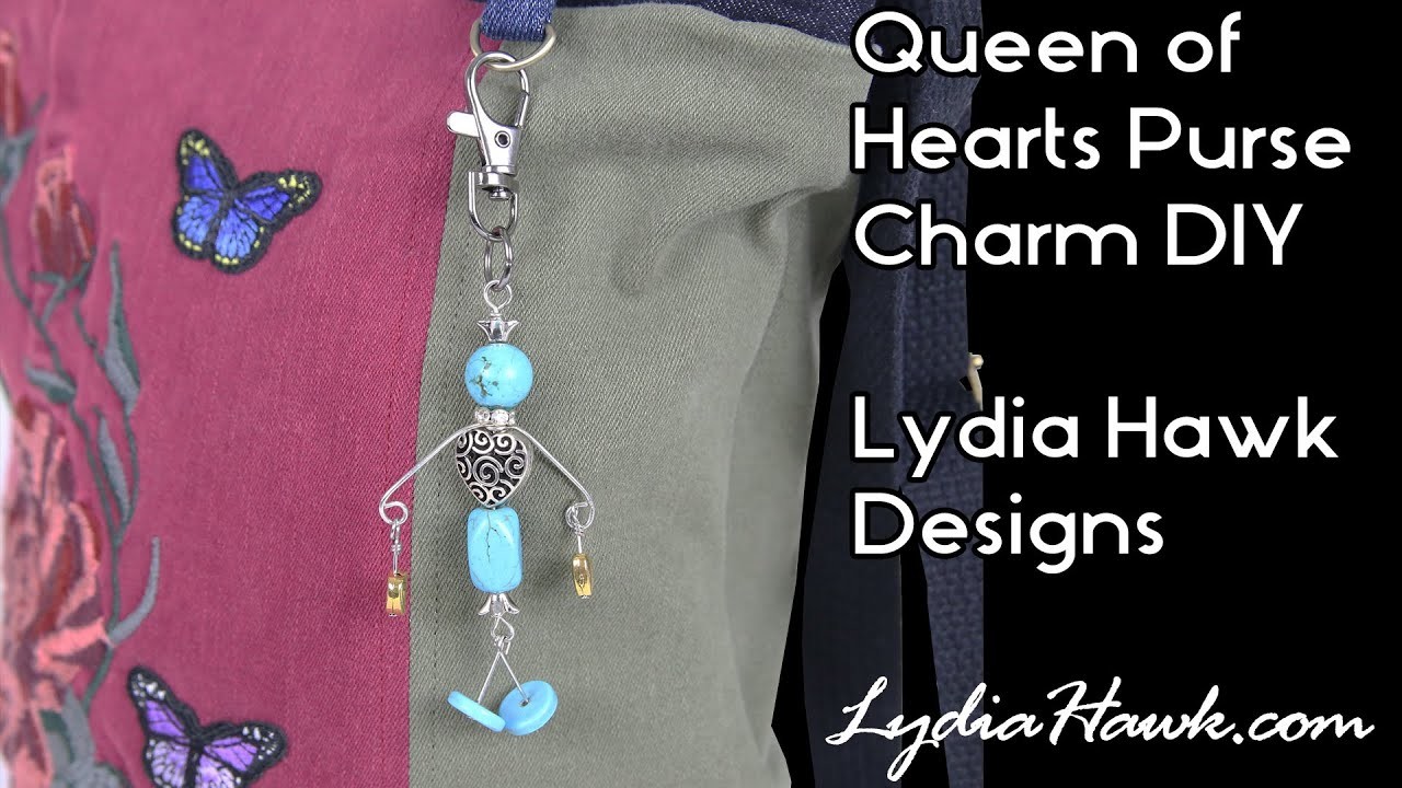 DIY Queen of Hearts Purse Charm, Purse Dangle