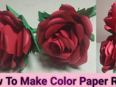 Diy- Rose Flower From Paper?????How To Make Paper Flower????Rose Day Special????Paper Craft