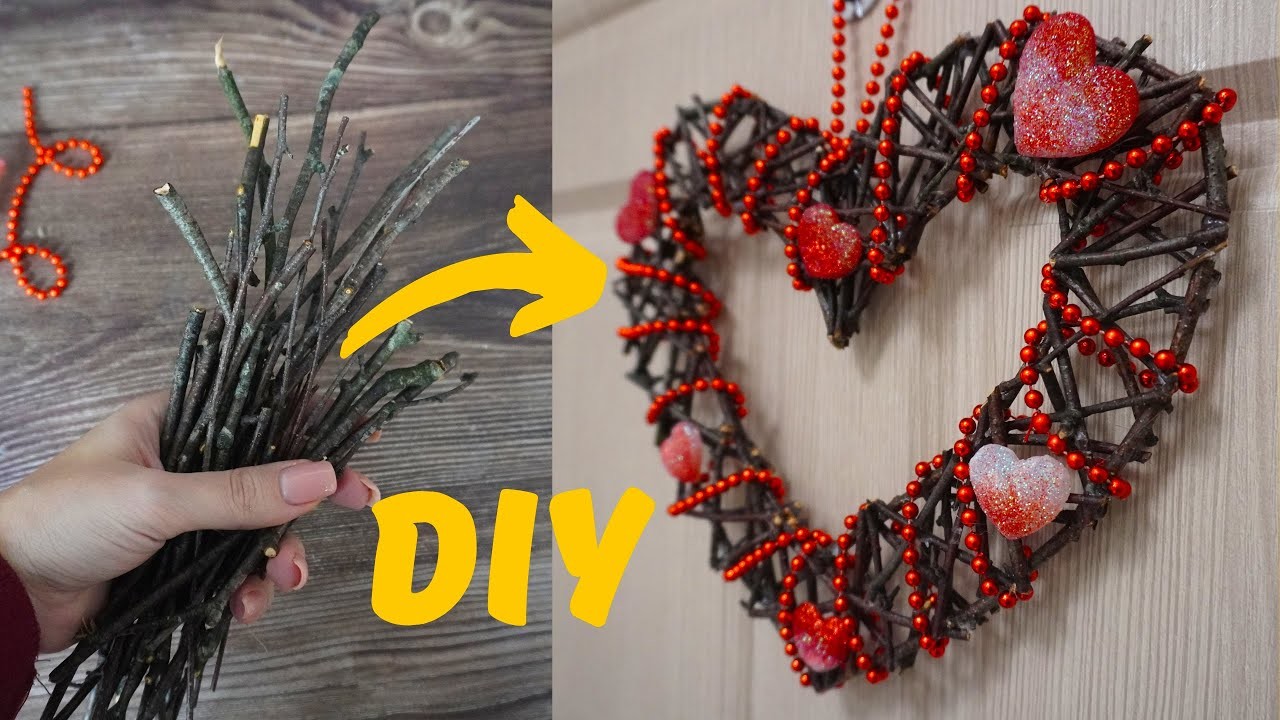 How I Made a Heart in 30 Minutes from Birch Sticks. DIY. Valentine's Day