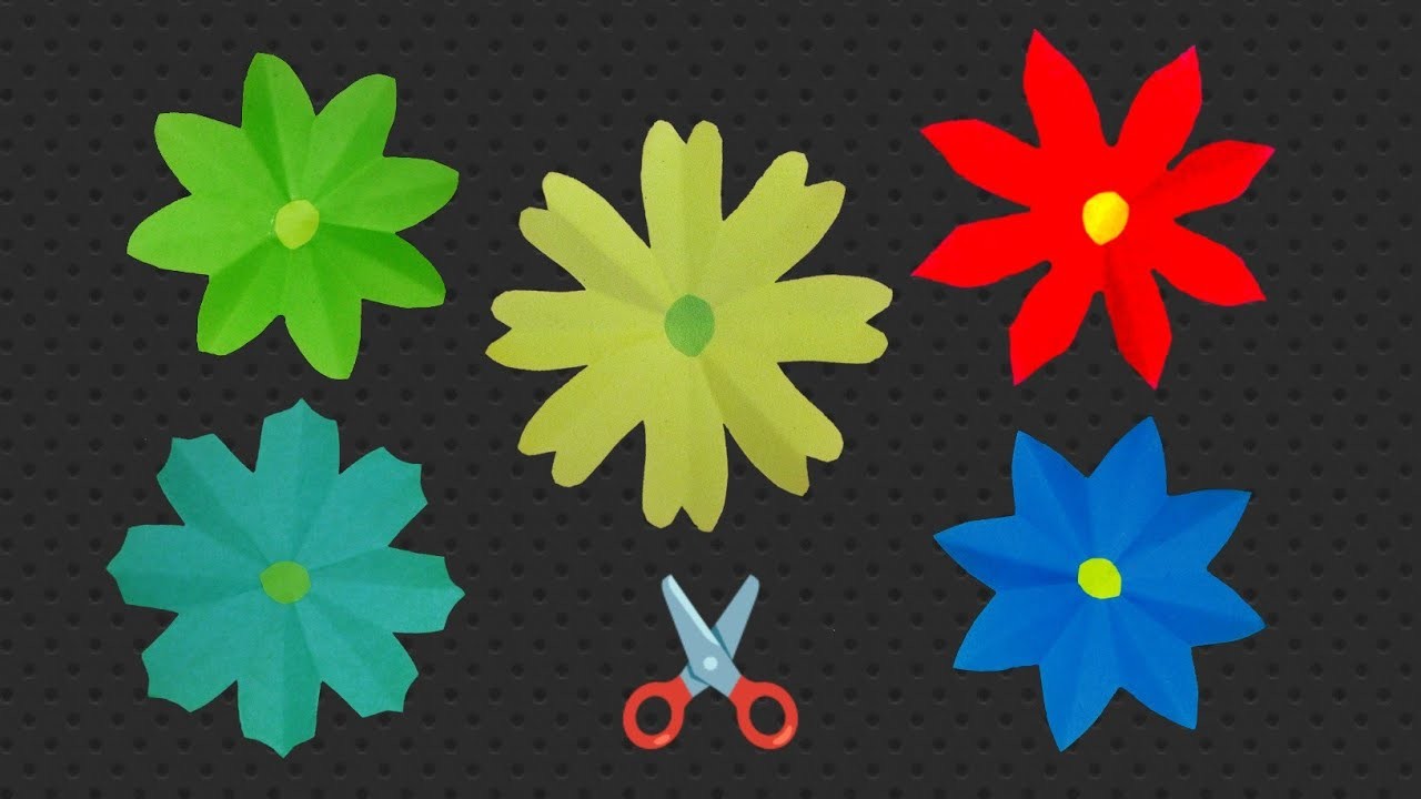 How to make 5 different paper flowers | easy paper cutting flowers | DIY paper craft #diy