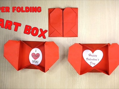 How To Make A Folding Paper Heart Surprise Box- Origami. For Valentines Day. Mothers Day