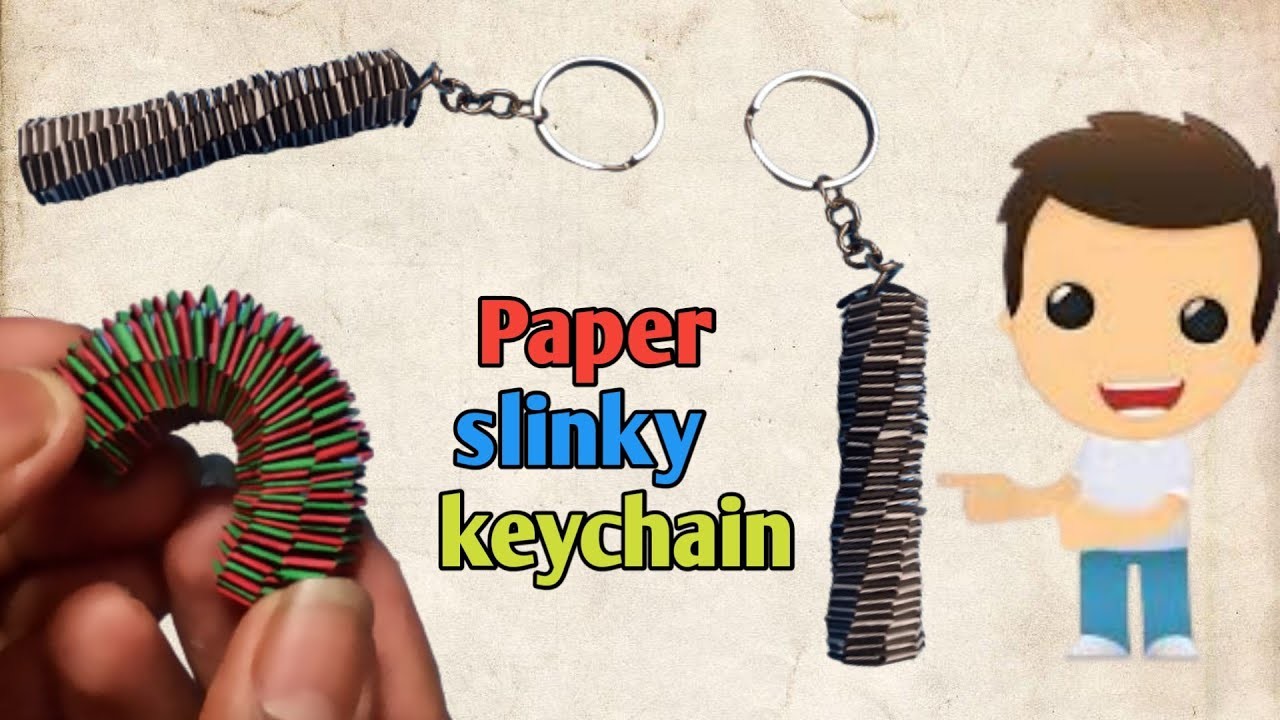 How to make a paper slinky key chain || Diy paper key chain || Diy crafts || piece of art and craft