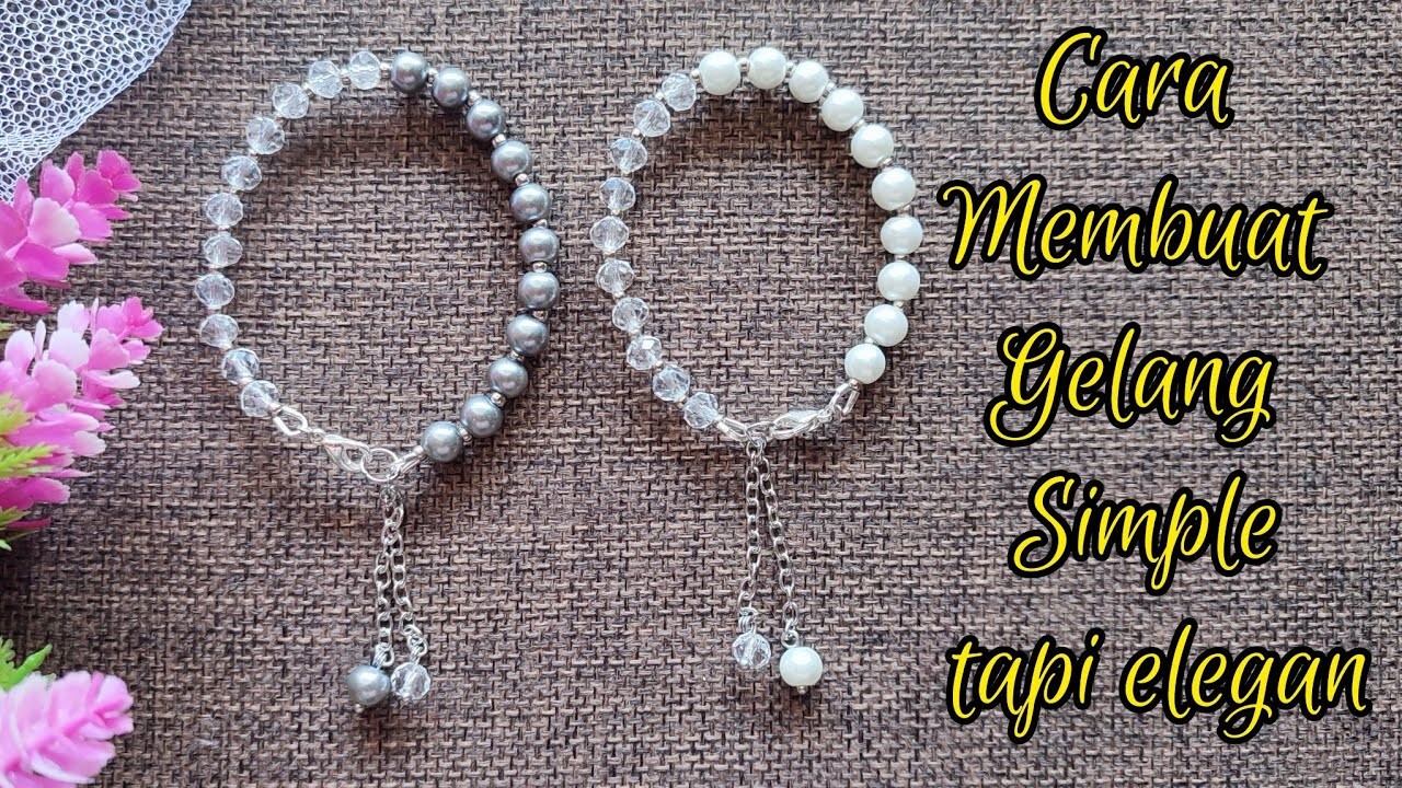 How to make bracelet with pearl | cara membuat gelang mutiara | cara membuat gelang kristal ceko