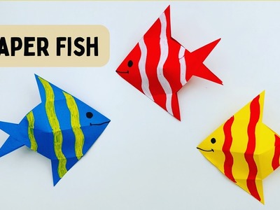 How To Make Easy Origami Paper Fish For Kids. Nursery Craft Ideas. Paper Craft Easy. KIDS crafts
