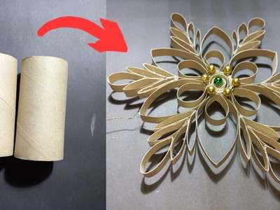 How to make easy snowflake out of toilet paper rolls | diy