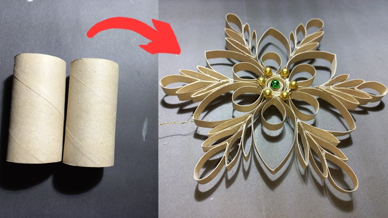 How to make easy snowflake out of toilet paper rolls | diy