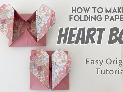 How to Make Folding Paper Heart Box - DIY - Easy Origami - Paper Crafts
