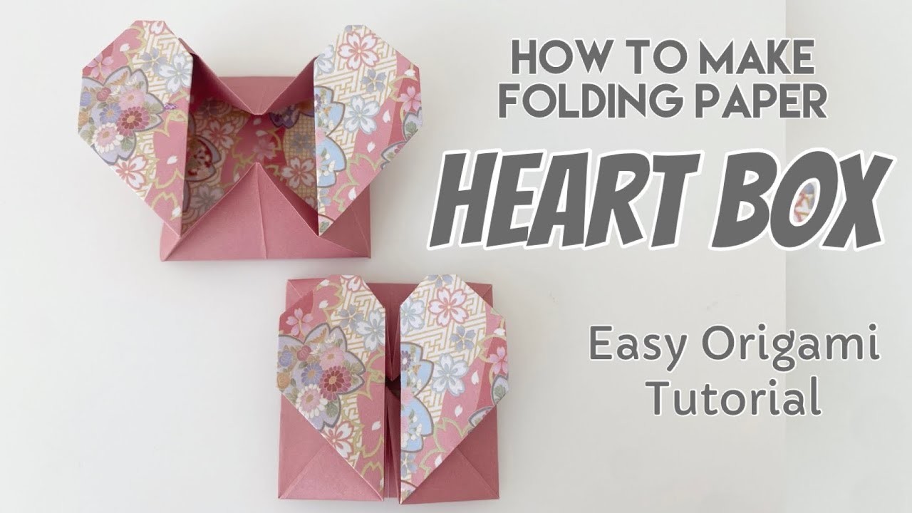 How to Make Folding Paper Heart Box - DIY - Easy Origami - Paper Crafts