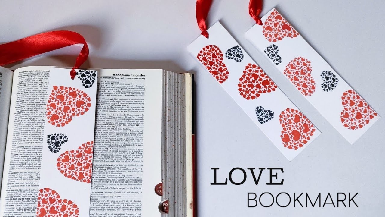 How to Make Love Bookmarks || DIY Paper Love Bookmarks || Gift Idea || Bookmark Tutorial