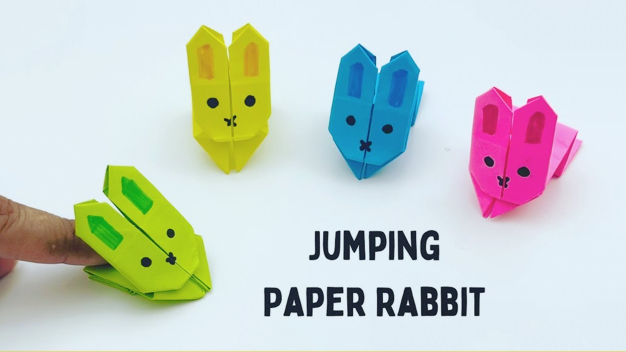 How To Make Origami Jumping Paper RABBIT Toy For Kids. paper craft. Paper Craft Easy. KIDS crafts
