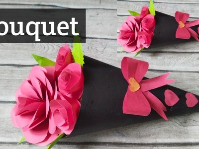 How to make paper rose bouquet for Mother's day.valentine's day???? || Diy  paper bouquet||