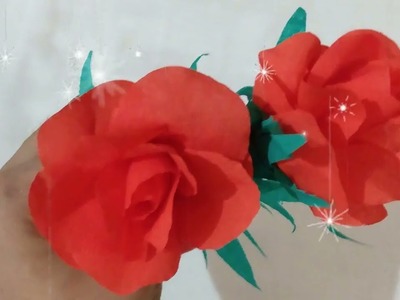 How To Make Paper Rose For Valentine's Day | DIY Rose Flower From Paper@aashuartcraft2528 @KertasOri