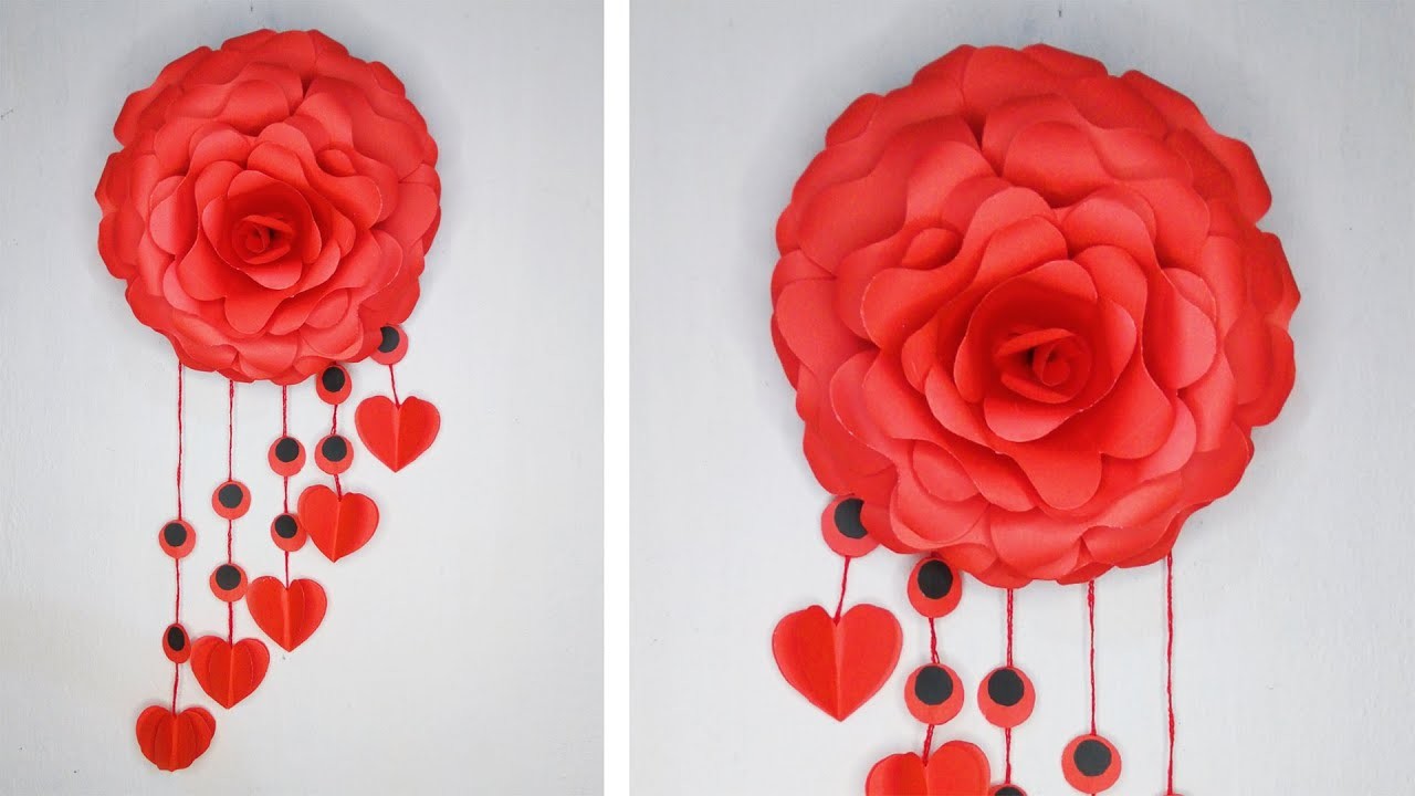 How to make Paper Rose wall Hanging | DIY | Wall and Home decor idea | Wall decorating idea