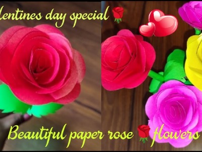 How to make paper Rose flowers????.valentines day craft.paper craft #trending #diycrafts #diypapercraft
