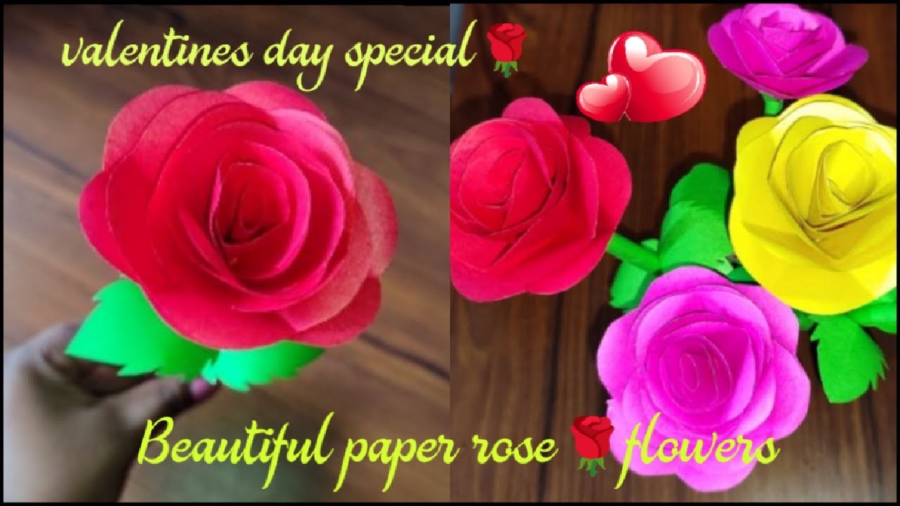 How to make paper Rose flowers????.valentines day craft.paper craft #trending #diycrafts #diypapercraft