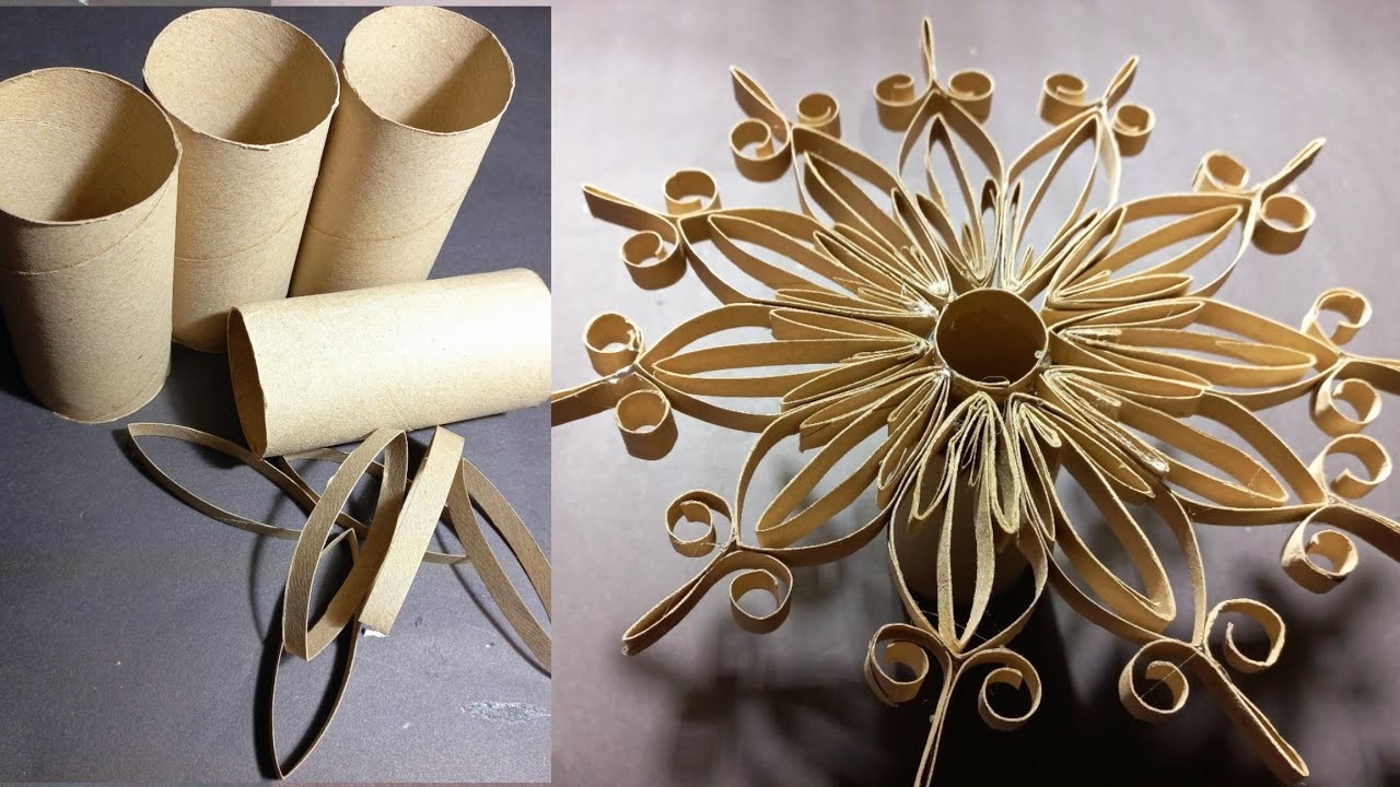 How to make paper snowflake out of toilet paper rolls | Diy