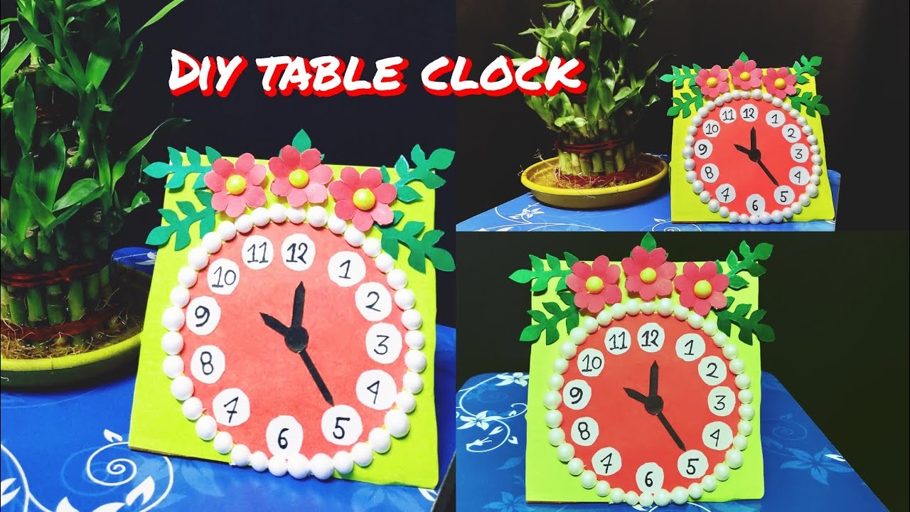 How to make paper table clock | school project | DIY table clock | origami craft | paper craft