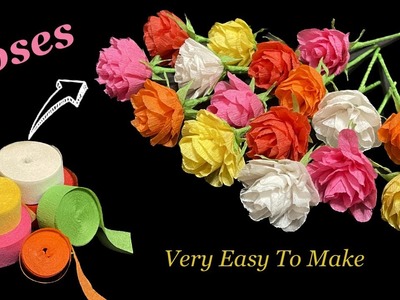 How To Make Roses With Crepe Paper Streamers | DIY Paper Roses @ArtWini