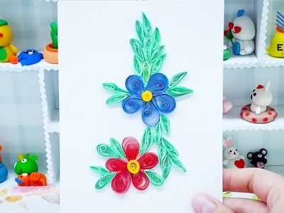 Learn to make paper quilling rhododendrons blue & red easy | DIY Super Easy