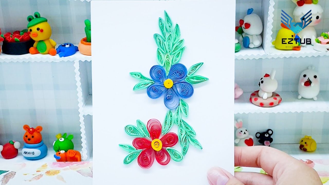 Learn to make paper quilling rhododendrons blue & red easy | DIY Super Easy