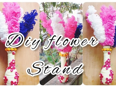 Macrame Flower Stand With Woolen Flowers|| Wool Se Flowers Kaise Banaye