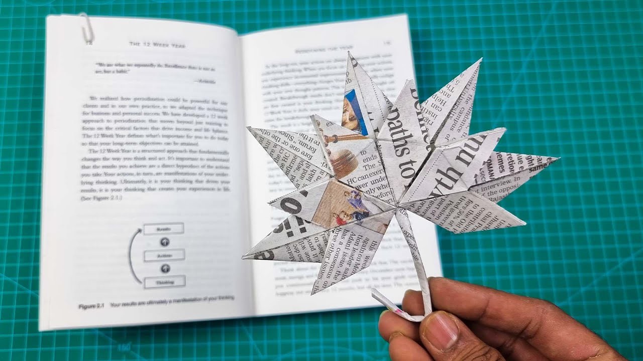Maple leaf Origami Making Easy | Paper Flower | Paper Bookmark Leaf (DIY)