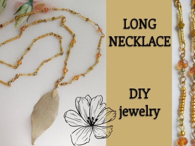 NECKLACE of different types of beads ♡ Long beaded chain tutorial