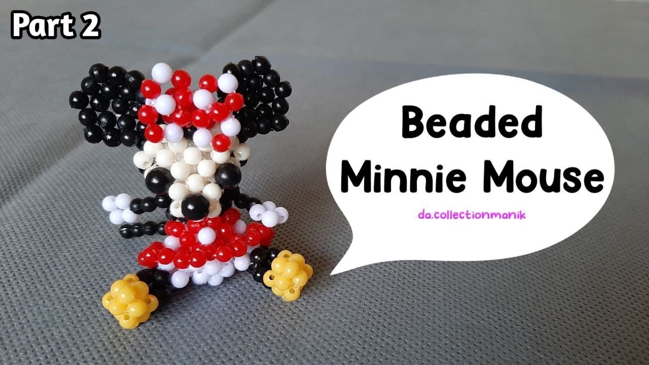 PART 2 Tutorial Gantungan Kunci Manik Manik Minnie Mouse. DIY. How To Make Minnie Beads Keychain