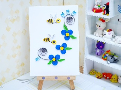 Quilling basic pattern of bees diligently sucking nectar | DIY paper quilling