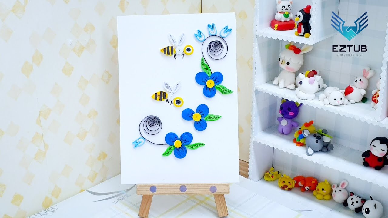 Quilling basic pattern of bees diligently sucking nectar | DIY paper quilling