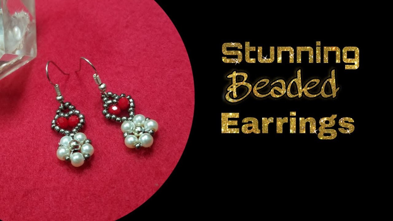 Stunning beaded Earrings || Tiny Heart Earrings